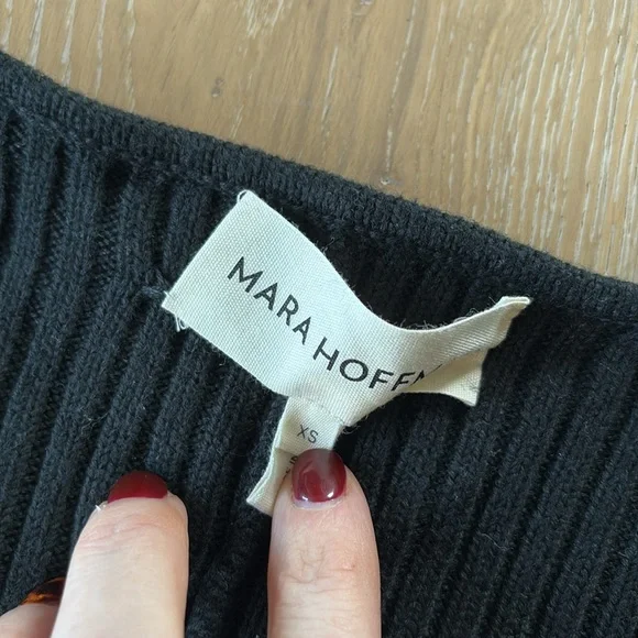 EUC Mara Hoffman Marilyn Ribbed Knit Sweater Dress in Black Sz XS - Picture 3 of 6